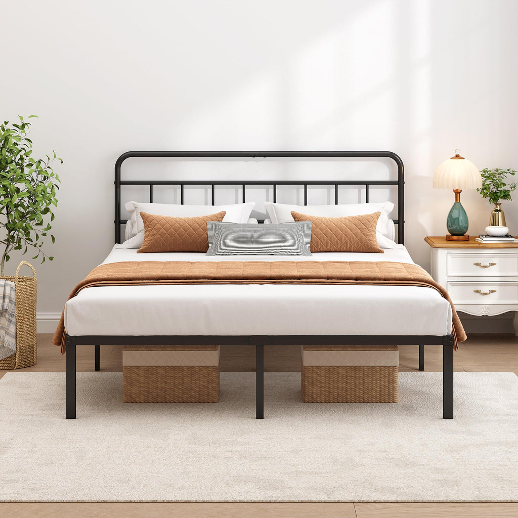 Black Queen Bed Frame with Headboard M855