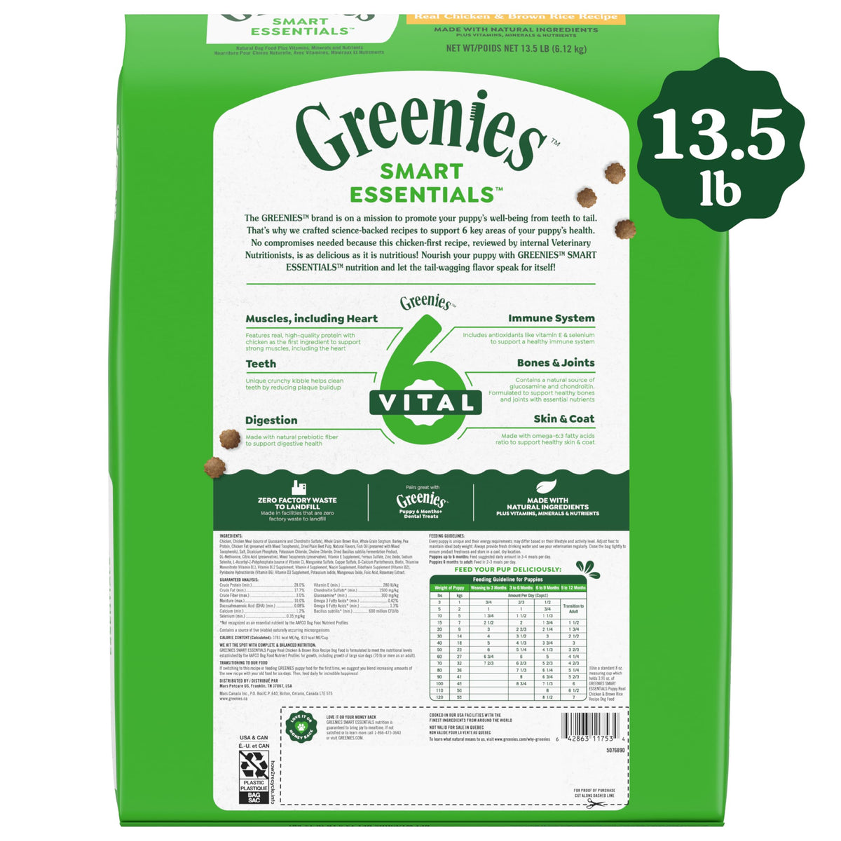 Puppy Dry Dog Food Chicken & Rice 13.5 lb K416