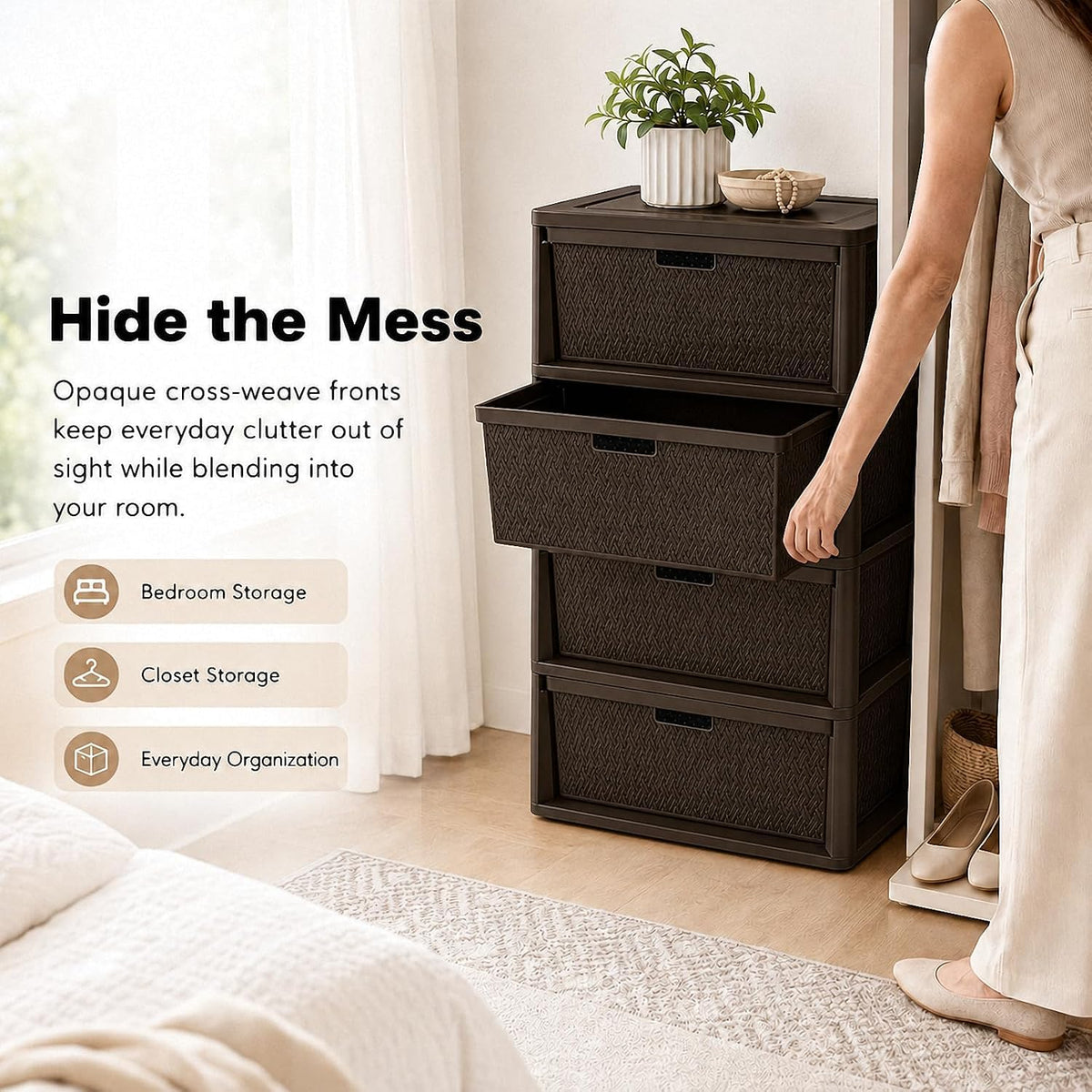4 Drawer Tower with Removable Bins U29743