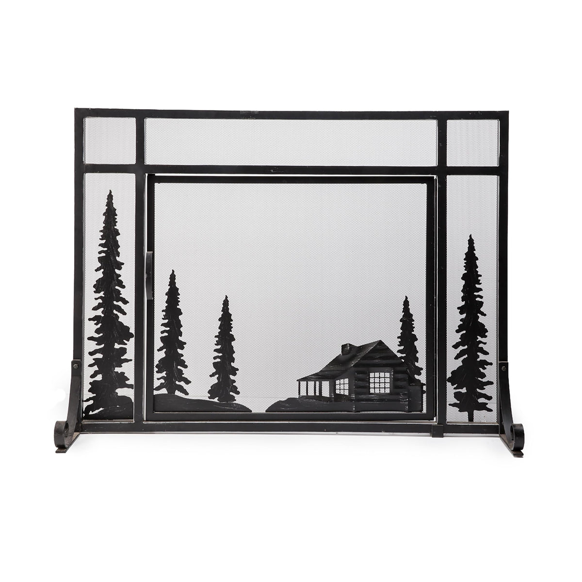 Black Metal Fireplace Screen O49909
