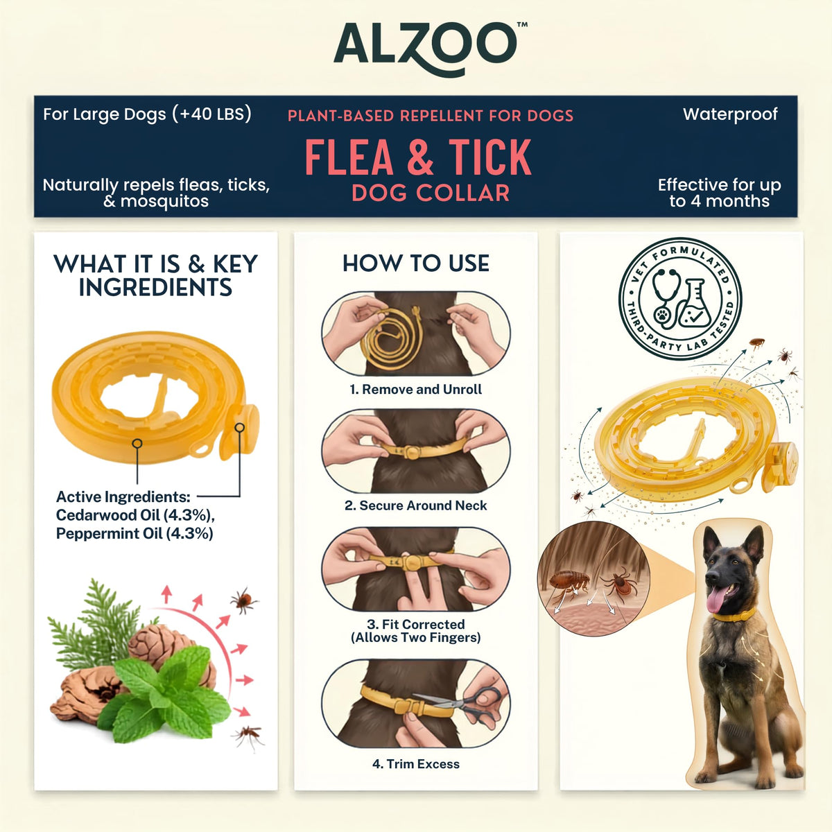 Plant Based Flea & Tick Dog Collar L1576