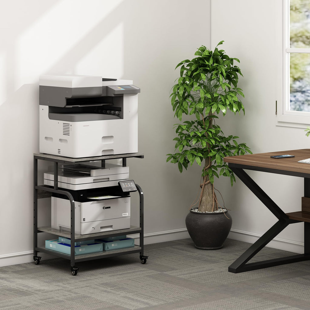 Gray Printer Stand with Storage J8552