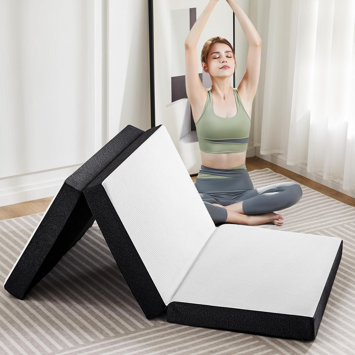 Twin Memory Foam 3 inch Folding Topper with Washable Cover V968