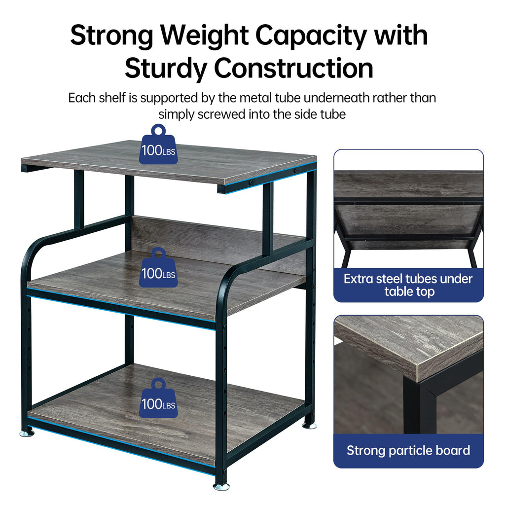 Gray Printer Stand with Storage J8552
