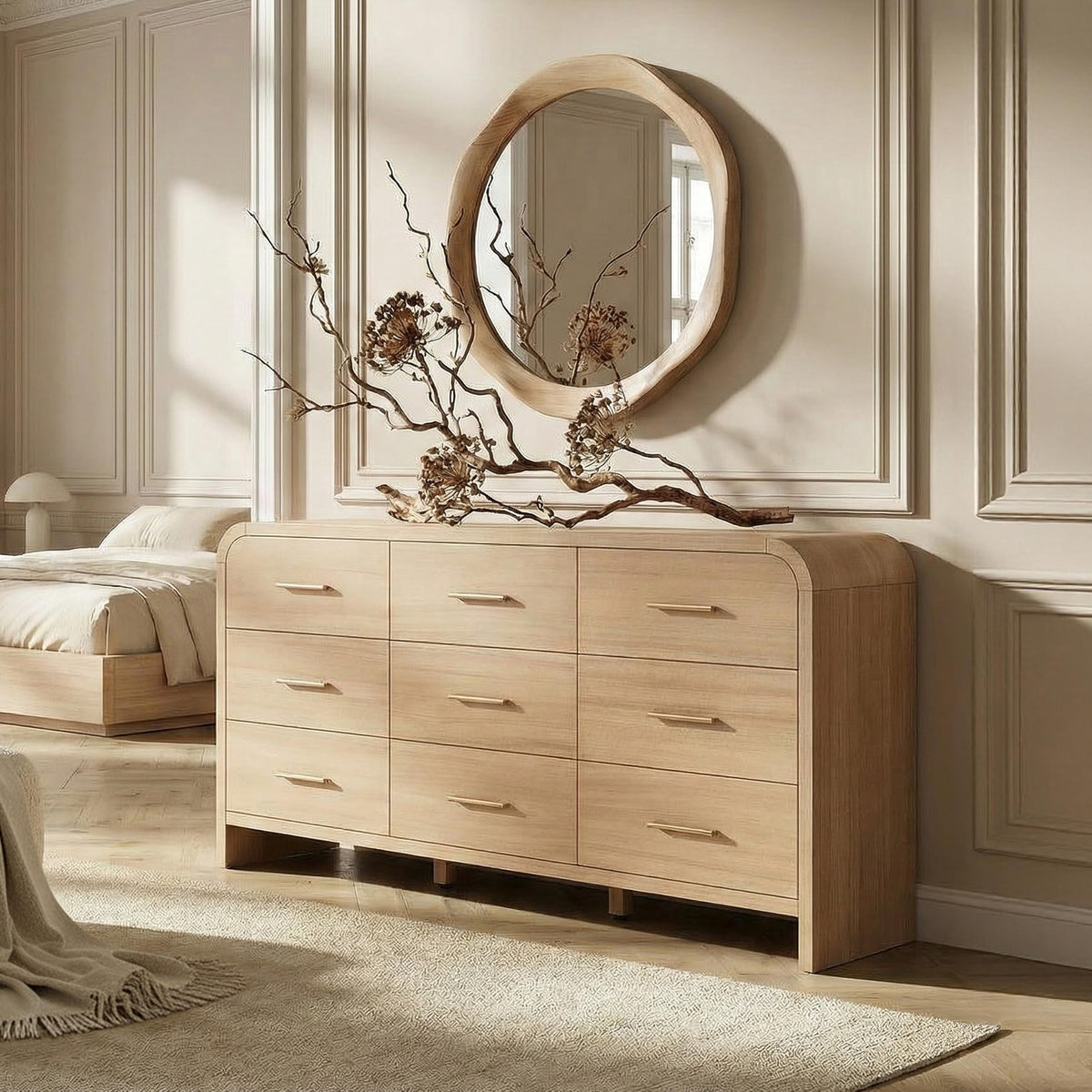 Gray Oak 9 Drawer Dresser Z2561