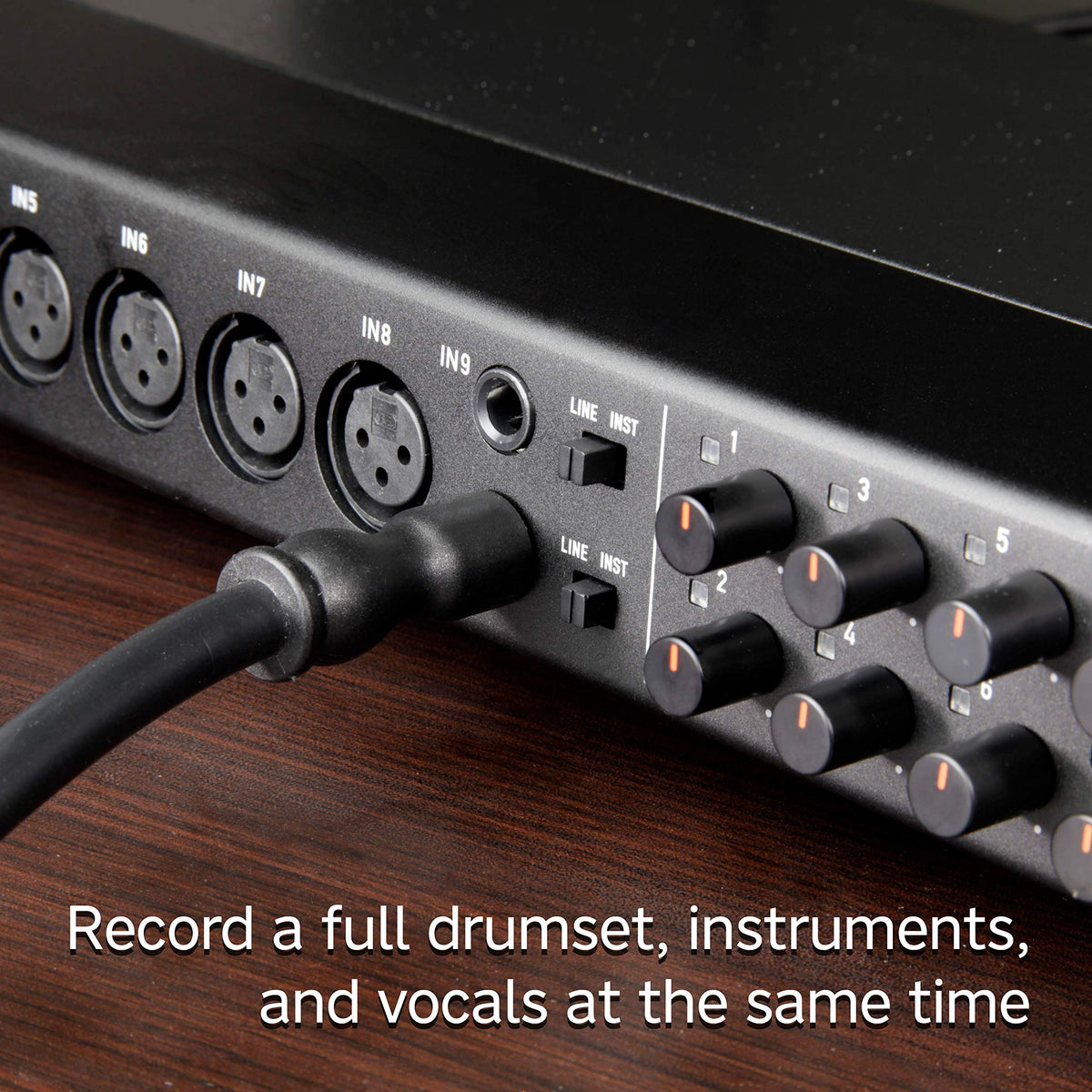 Rackmount USB Audio/MIDI Interface, 8 XLR/8 1/4" Inputs, 8 Outputs, Black G540392