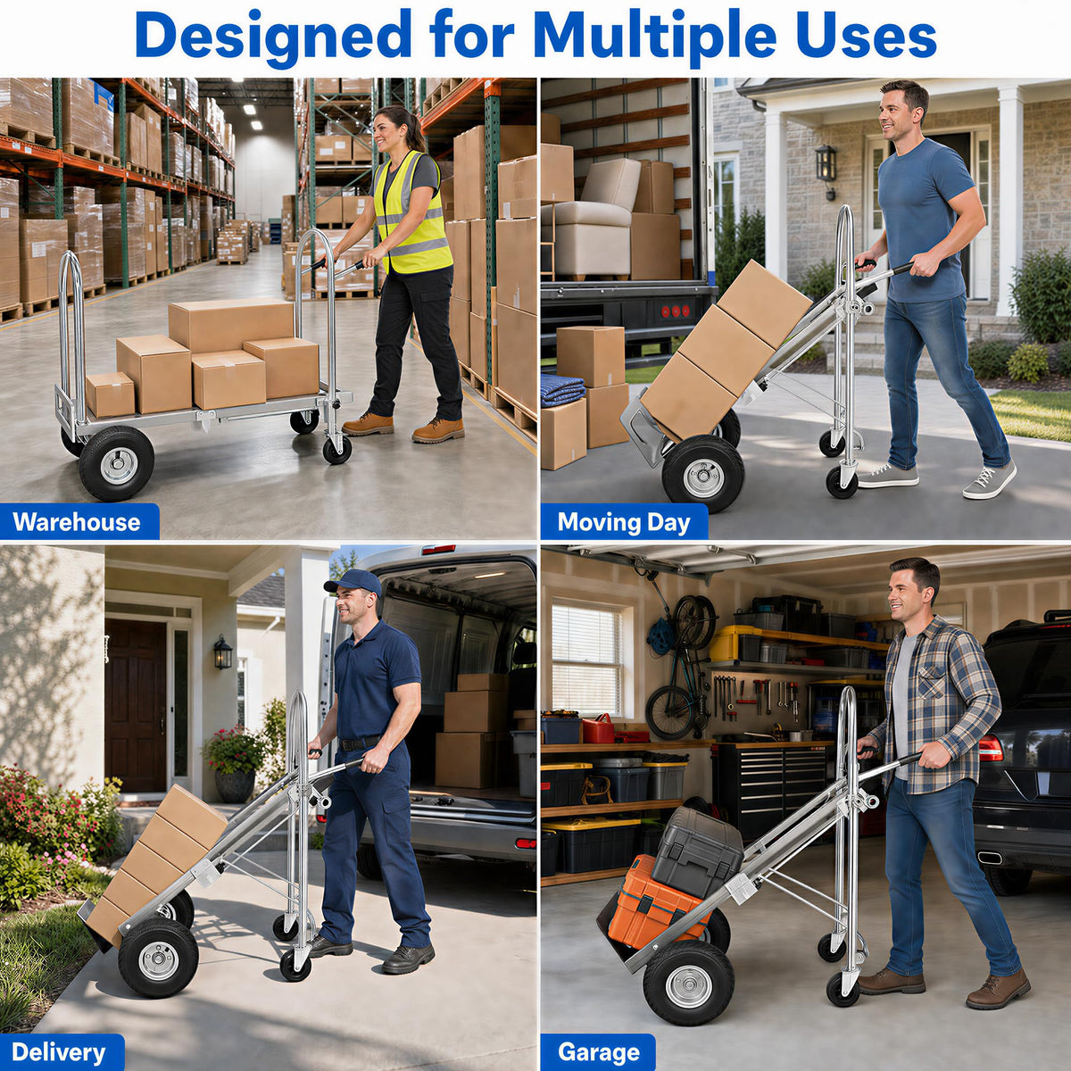 4 in 1 Stainless Steel Folding Hand Truck Dolly E391