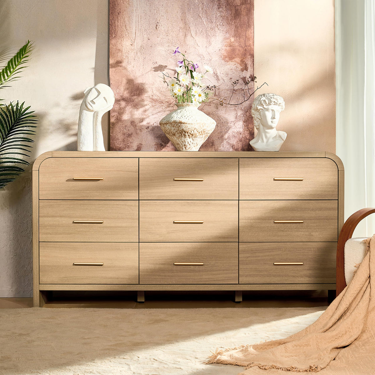 Gray Oak 9 Drawer Dresser Z2561