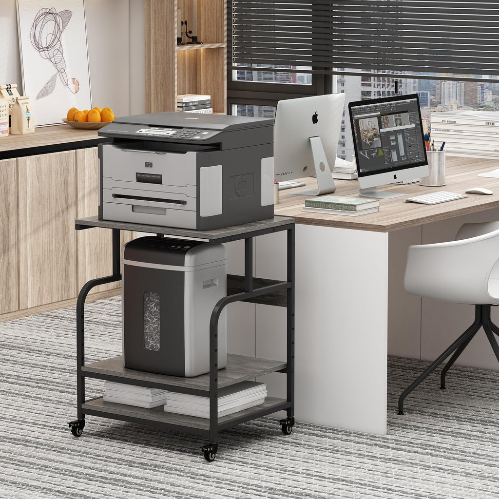 Gray Printer Stand with Storage J8552