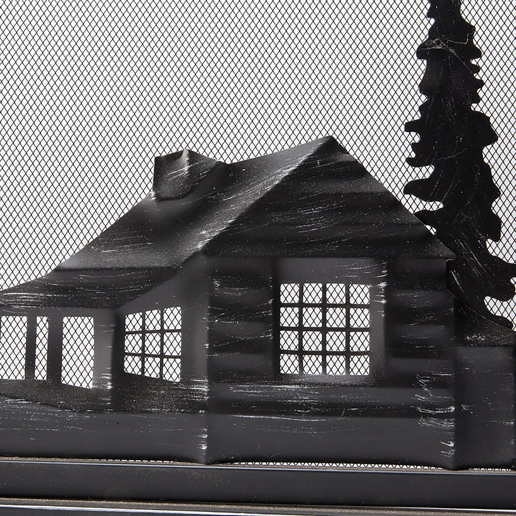 Black Metal Fireplace Screen O49909