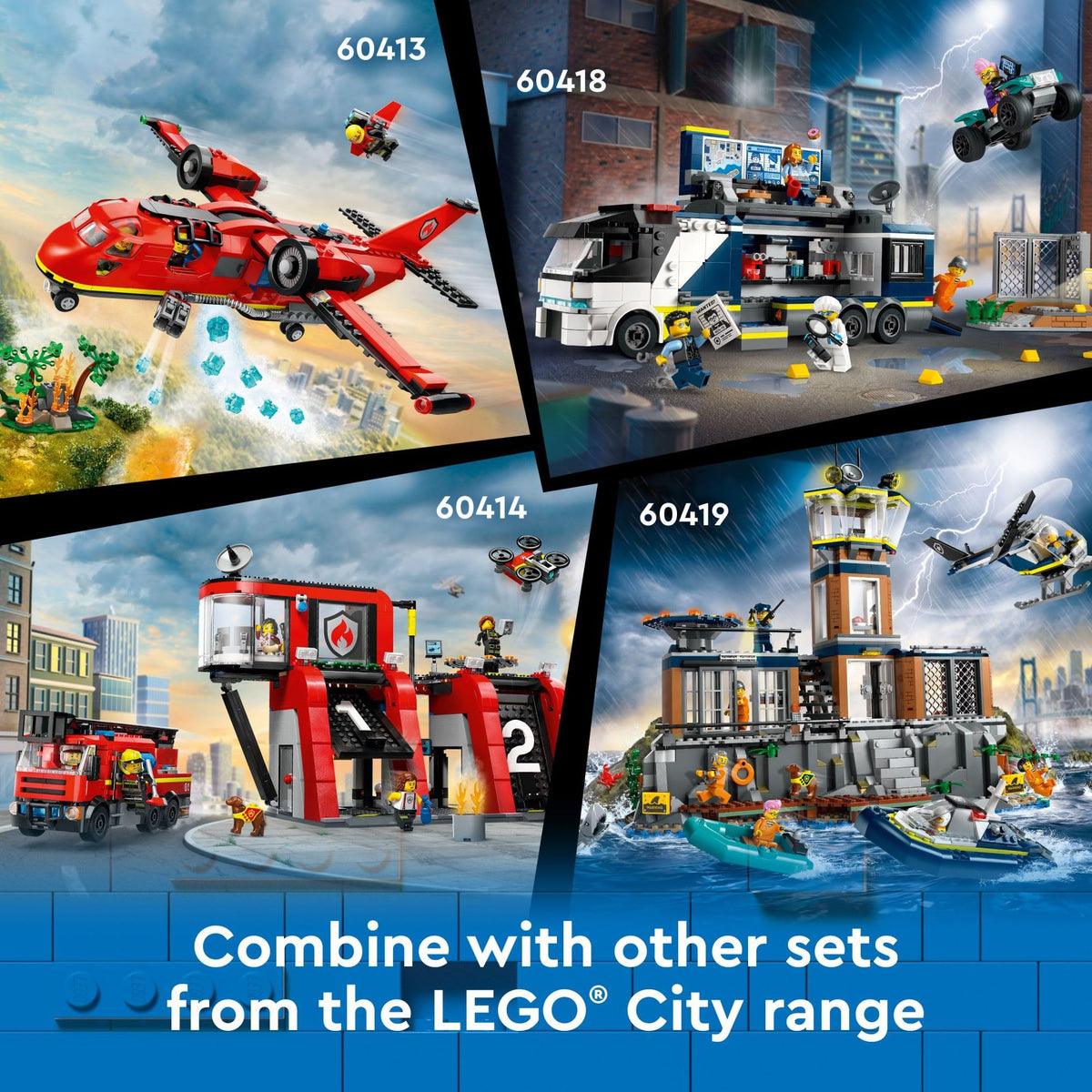 Fire Rescue Plane Toy with 3 Minifigures C1468