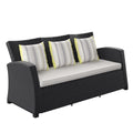 Light Grey Cushions Wicker 1-Piece Patio Sofa P322957