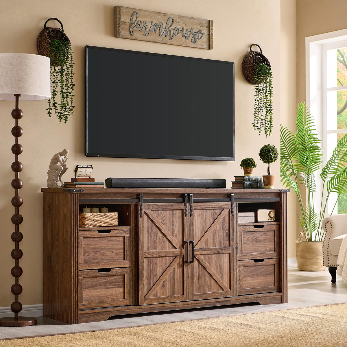 66" TV Stand with 4 Drawers D585